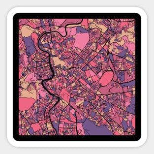 Rome Map Pattern in Purple & Pink Sticker